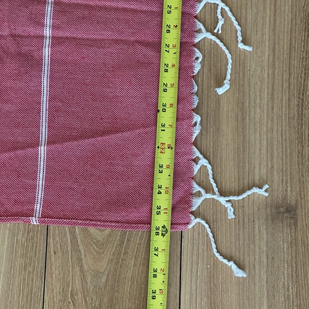 Ohana 2025 Beach Blanket Burgundy White Striped 69X28